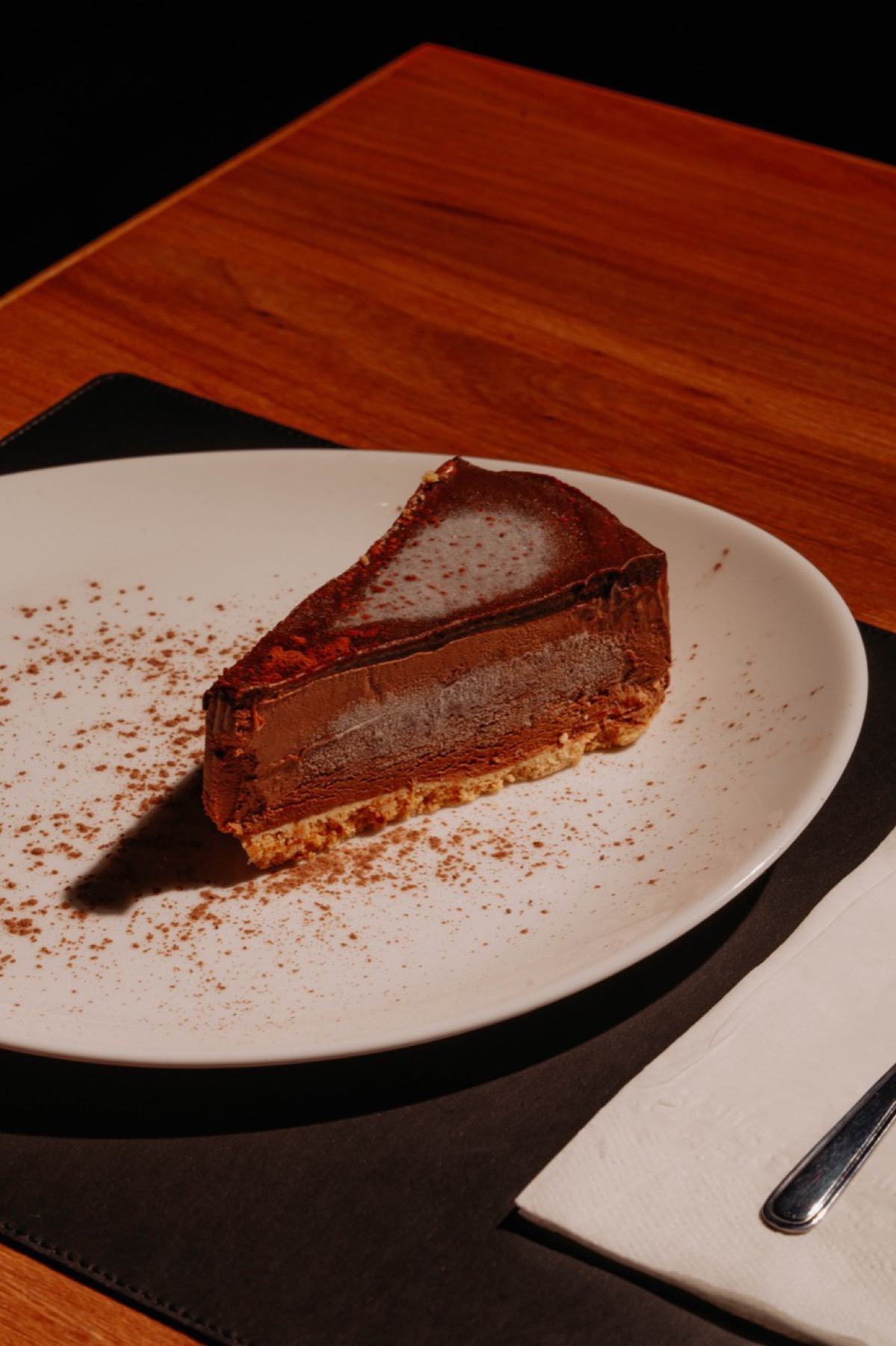 Fatia de sobremesa de chocolate